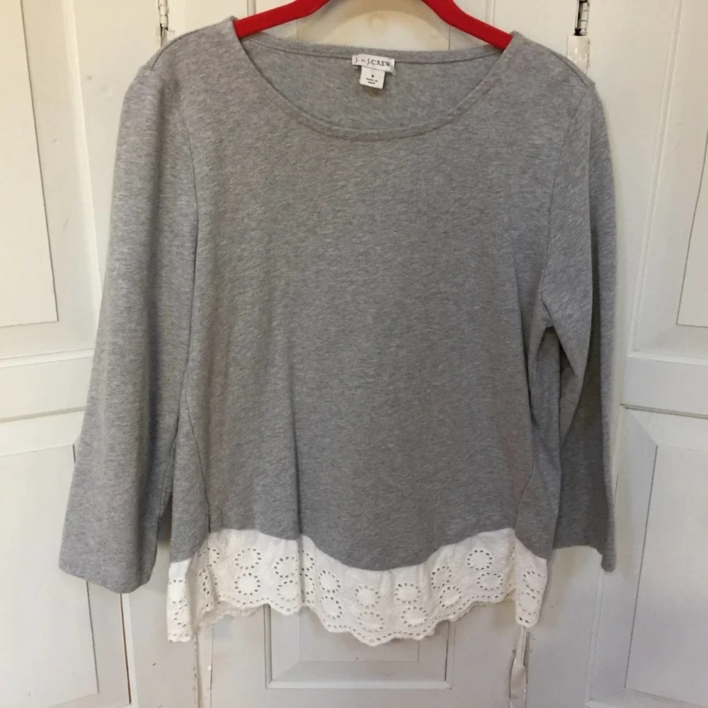 J. by J. Crew Gray Top w/ Eyelet Detail - Picture 5 of 16